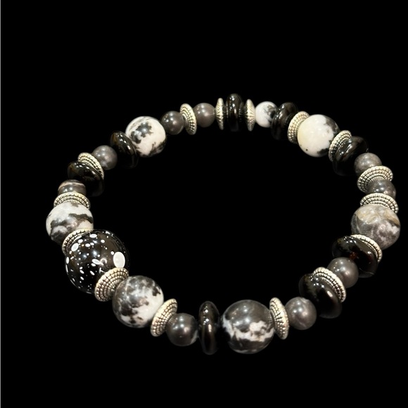 Hand Crafted Other - Handmade by Tolee Dezigns Men’s Zebra Jasper Glass Bracelet